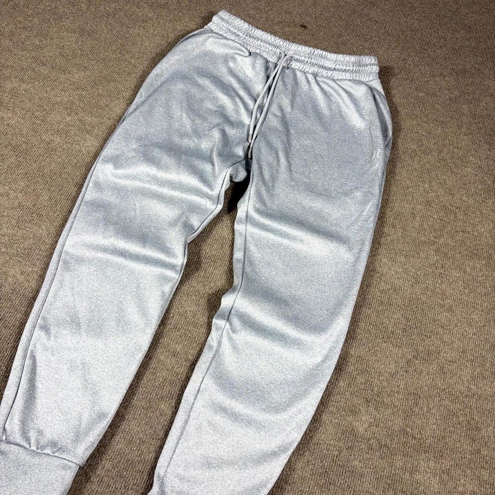 Hurley Sweatpants Mens Small Gray Fleece Lined Drawstring Tapered Leg Athletic